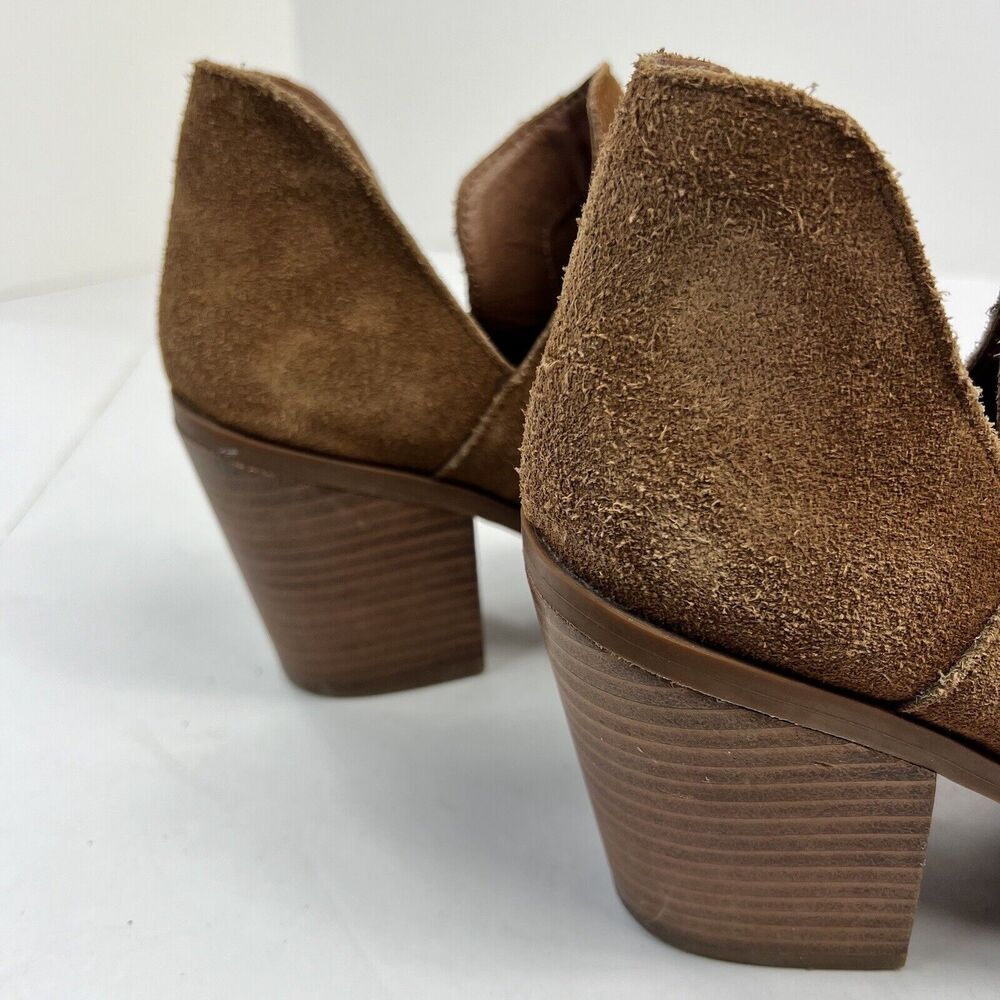 Steve Madden Brown Suede AKER Bootie Ankle Boots 8.5 Side Cuts Pointed - Picture 6 of 11